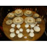 Foley Ming Rose 62 Piece Dinner Service and 4 Coalport Cups to Match