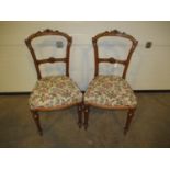Pair of Victorian Walnut Bedroom Chairs