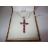 Ruby Cross Pendant and Chain