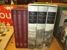Two Boxed Sets of Folio Society Books - The Campaigns of Napoleon and British Myths and Legends