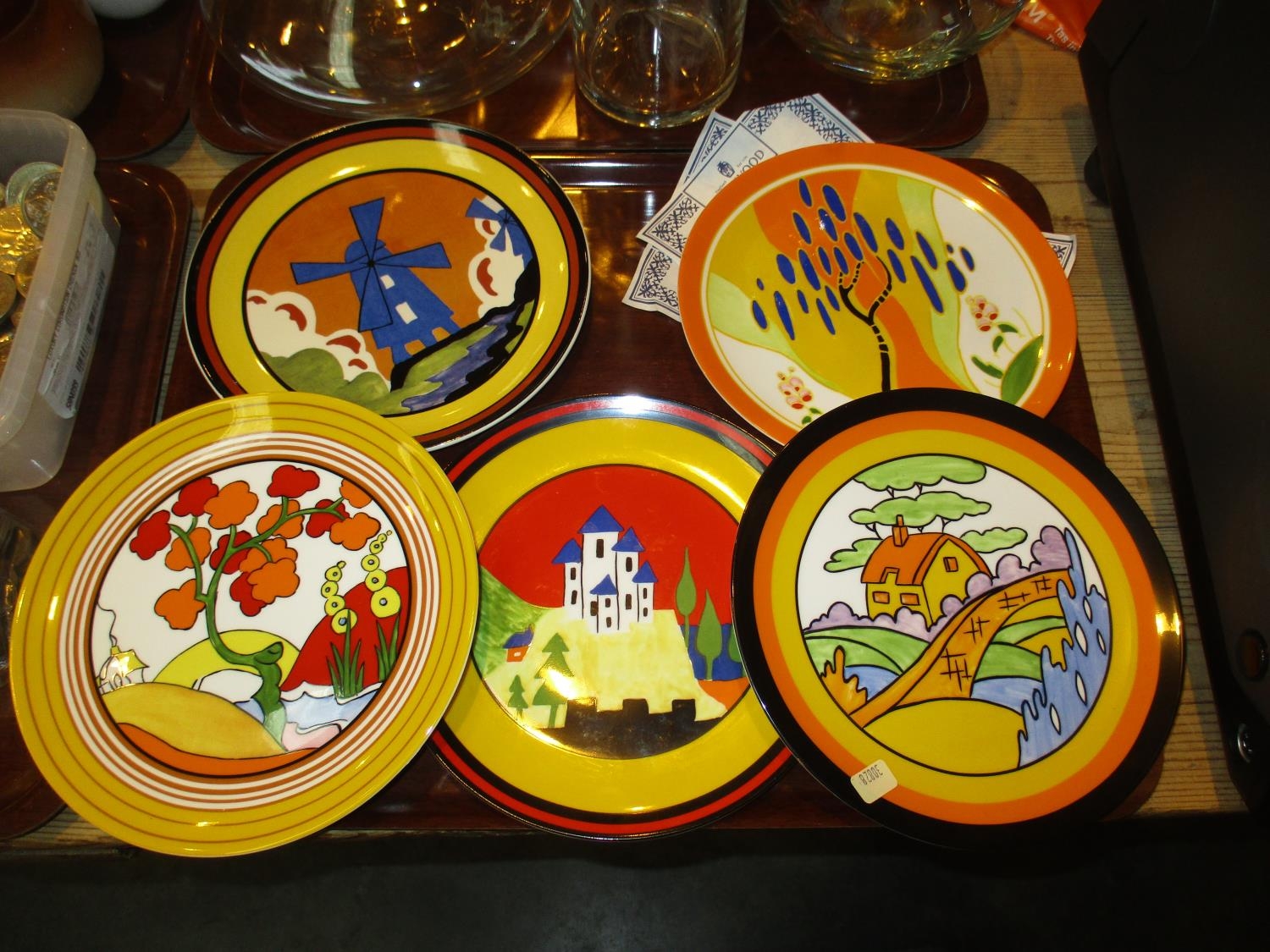 Five Wedgwood Plates - The Bizarre World of Clarice Cliff