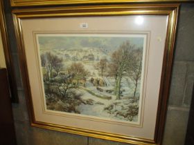 James McIntosh Patrick Signed Print Winter Farm Scene 165/850
