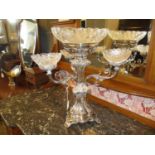 Victorian Silver Plate and Cut Glass Table Centrepiece by I & IW & Co., 51cm high