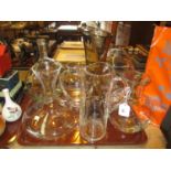 Two Glass Water Jugs, Carafe, Bottle and Vases