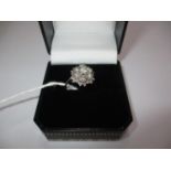 18ct White Gold Diamond Large Cluster Ring