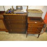 Oak Chest of 4 Drawers, Mahogany Music Chest, Vintage Trunk and Drying Screen