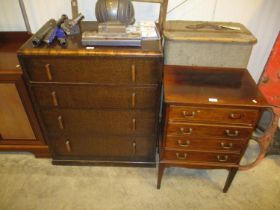 Oak Chest of 4 Drawers, Mahogany Music Chest, Vintage Trunk and Drying Screen