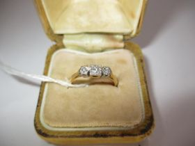 18ct Gold 3 Stone Diamond Ring, 2.12g, Size N