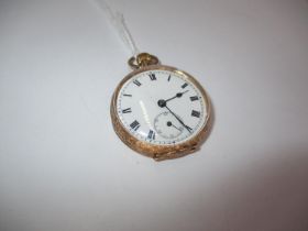 Continental 18ct Gold Ladies Fob Watch, 27.18g, 3cm diameter