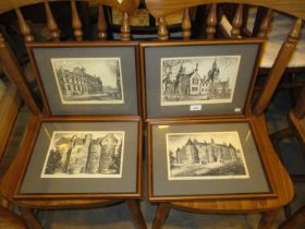 Four Signed and Framed Dundee Etchings by W P Vannet