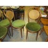 Set of 4 Polish Dinette Bentwood and Bergere Chairs