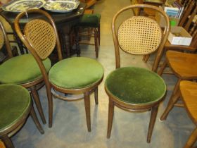 Set of 4 Polish Dinette Bentwood and Bergere Chairs