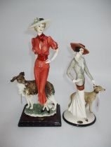Two Florence Art Deco Style Ladies, 31 and 28cm