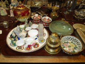Lladro Goose Group, Scottish Glass Dish, Ceramics, Brass etc