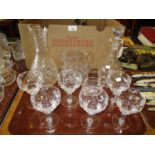 Set of 6 Crystal Cocktail Glasses, 2 Jugs, Decanter and Carafe