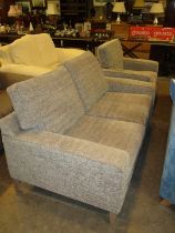 Modern Loose Cushion 2 Seat Settee and Chair