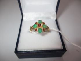 9ct Gold Emerald and Garnet Ring