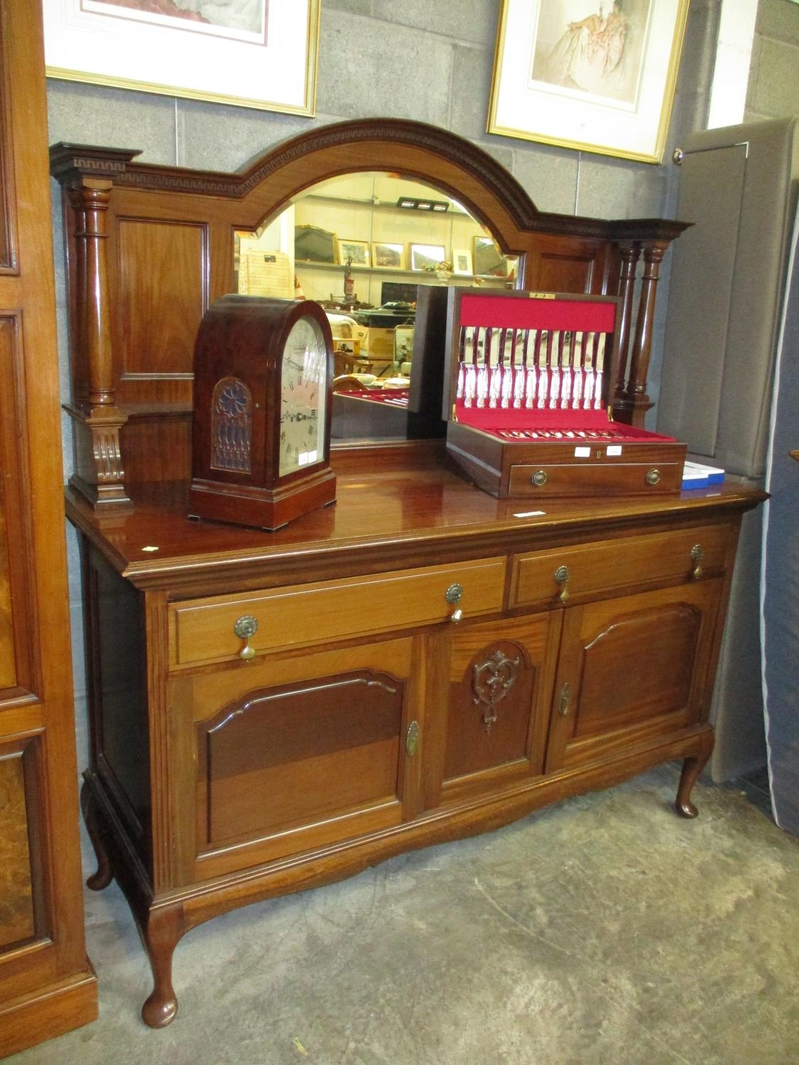 1920's Mahogany Mirror Back Sideboard, 168cm