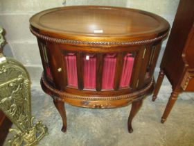 Reproduction Mahogany Tray Top Cocktail Cabinet, 73x49cm