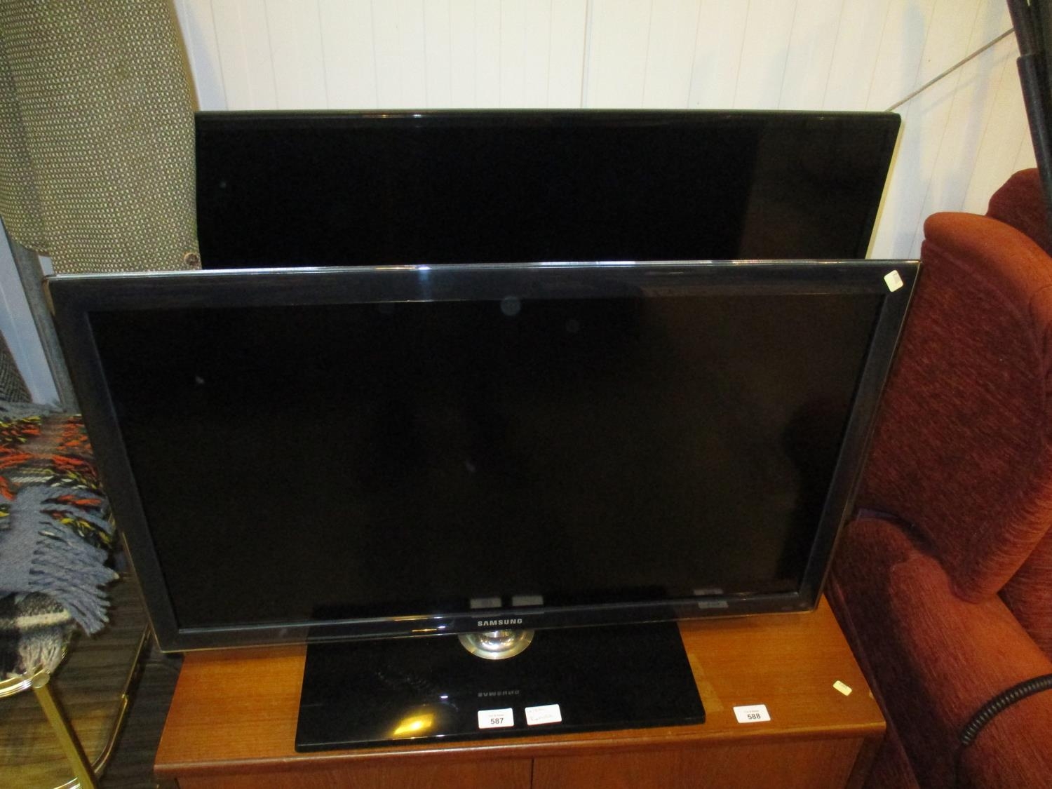 Samsung and Panasonic TVs, one power cable, one remote