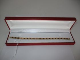 9ct Gold Garnet and Citrine Art Deco Style Bracelet