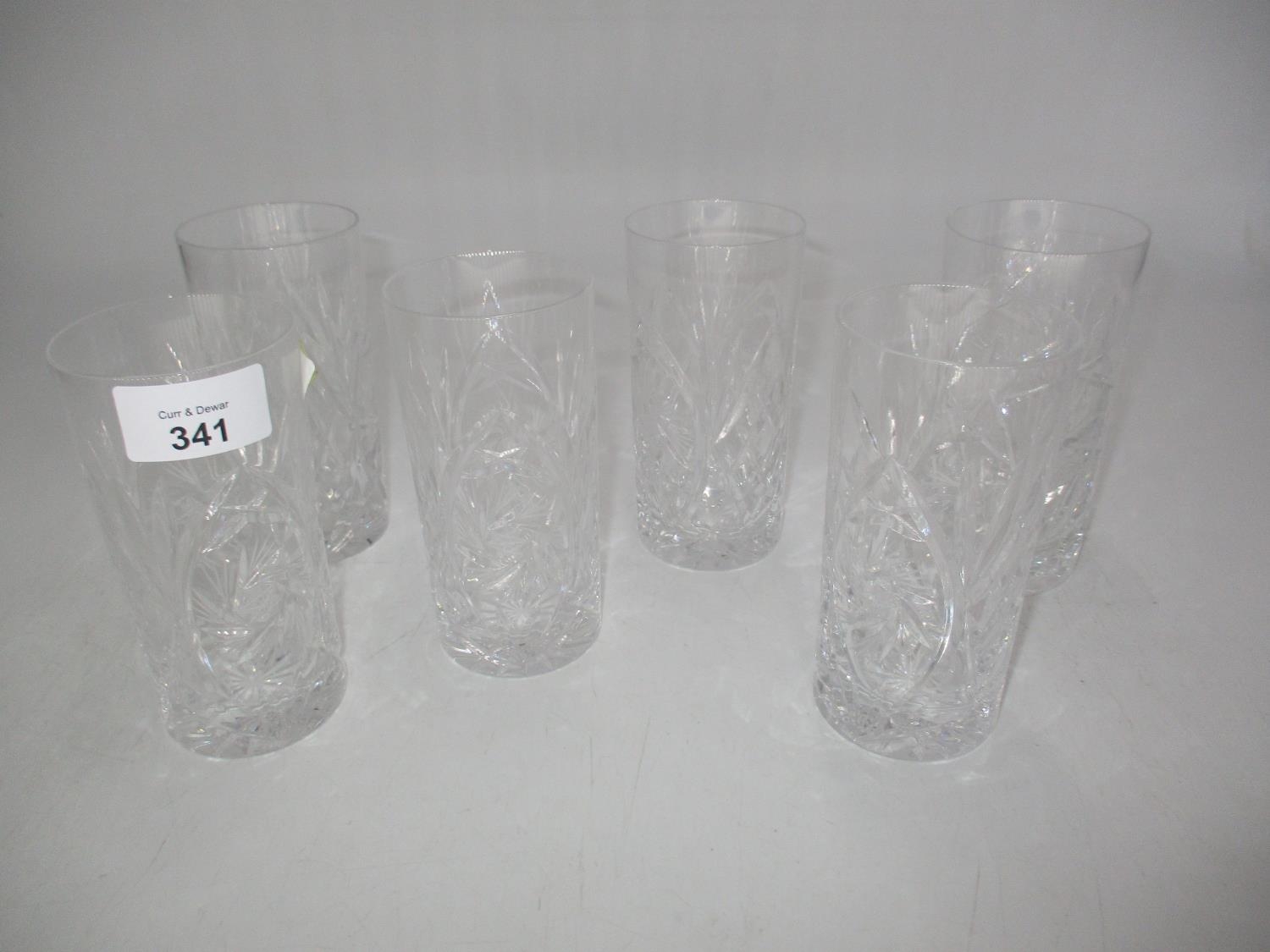 Set of 6 Crystal Tall Tumblers