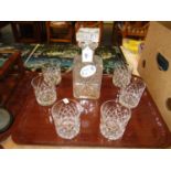 Crystal Whisky Decanter and 6 Tumblers