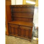 Vintage Oak Shelved Back Dresser, 138cm
