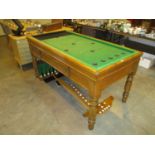Oak and Slate Bed Billiards Table with Accessories