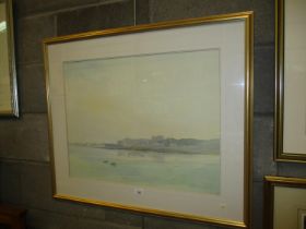 Davis Byrne, Watercolour, Isle of Man Coastal Scene, 49x63cm