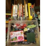 Two Boxes with Lego and Lego Books