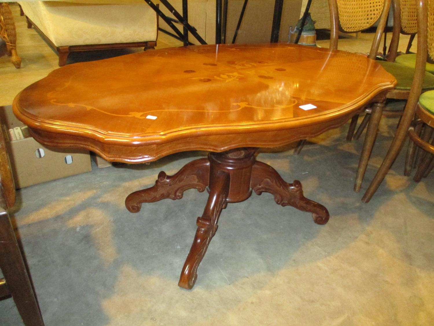 Italian Design Shaped Top Coffee Table, 117x69cm