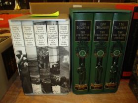 Two Boxed Sets of Folio Society Books - Leo Tolstoy and George Orwell