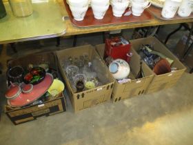 Four Boxes of Ceramics, Glass, Stein etc