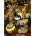 Pair of Chinese Figures, Leopard Group, Kensington Jug and a Vase