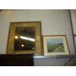 Decorative Wall Mirror, 94x84cm, and a James McIntosh Patrick Print