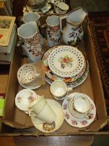 Set of 3 Victorian Graduated Pottery Jugs, Lustre Jug, Decorative Plates etc