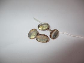 9ct Gold and Moonstone Cufflinks, 5.1g