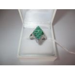 Emerald Art Deco Style Ring