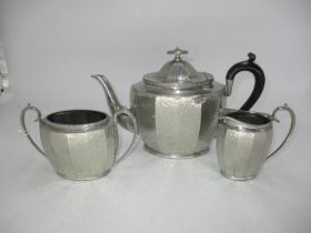 Civic Hammered Pewter 3 Piece Tea Service