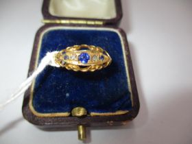 18ct Gold Sapphire and Diamond Ring, 1.91g, Size L
