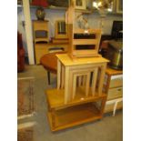 Nest of 3 Tables, Coffee Table and News Rack