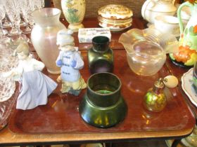 Two Nao Figures and a Selection of Lustre Glass