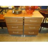 Pair of Wood Effect Bedside Chests, each 47cm