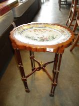 Franklin Mint Porcelain Tray Top Occasional Table