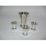 Continental White Metal Beaker and 3 Small Cups, 158g total