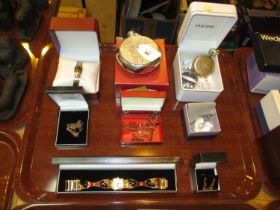Gold Plated Pocket Watch, Pulsar Watch, Hip Flask, Cufflinks and Jewellery