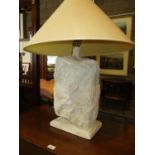 Rock Effect Table Lamp with Shade