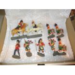 Six Elastolin Pipe Band Figures and 3 Others