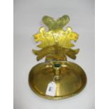 Brass Candle Sconce the Back Plate Decorated with Cannons and Rifles